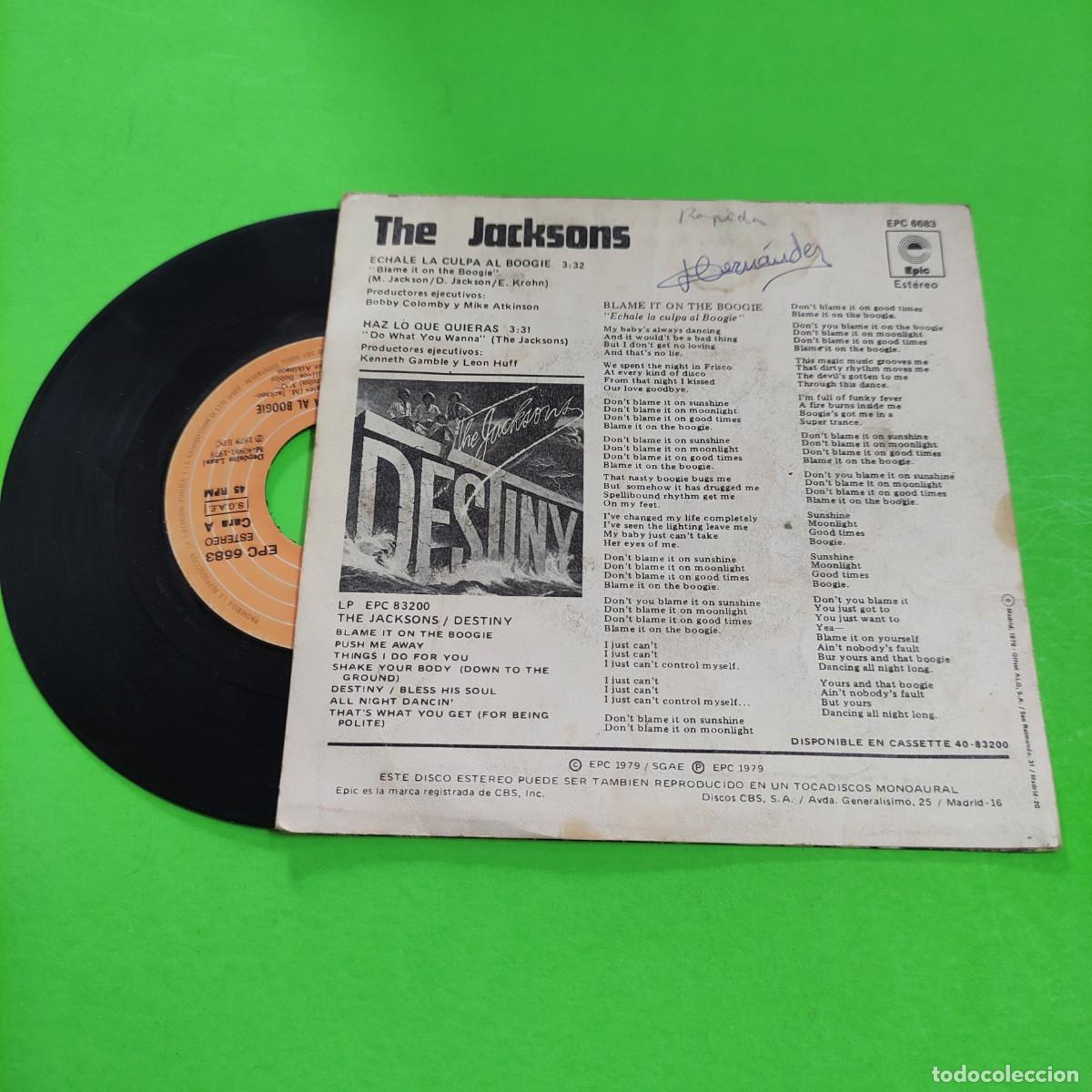 Discos de vinilo: THE JACKSON * ECHALE LA CILPA AL BOOGIE * SINGLE VINILO * JUANI - Foto 2