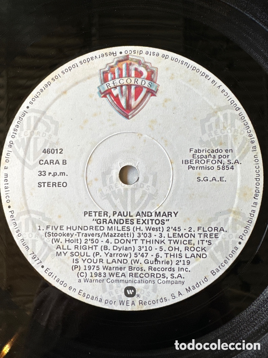 Discos de vinilo: PETER PAUL AND MARY - GRANDES EXITOS - LP - Foto 5