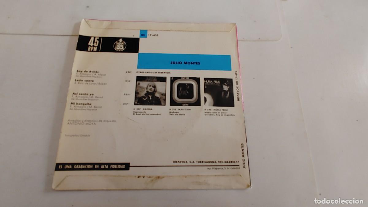 Discos de vinilo: JULIO MONTES-EP SOY DE AVILES +3 - Foto 2