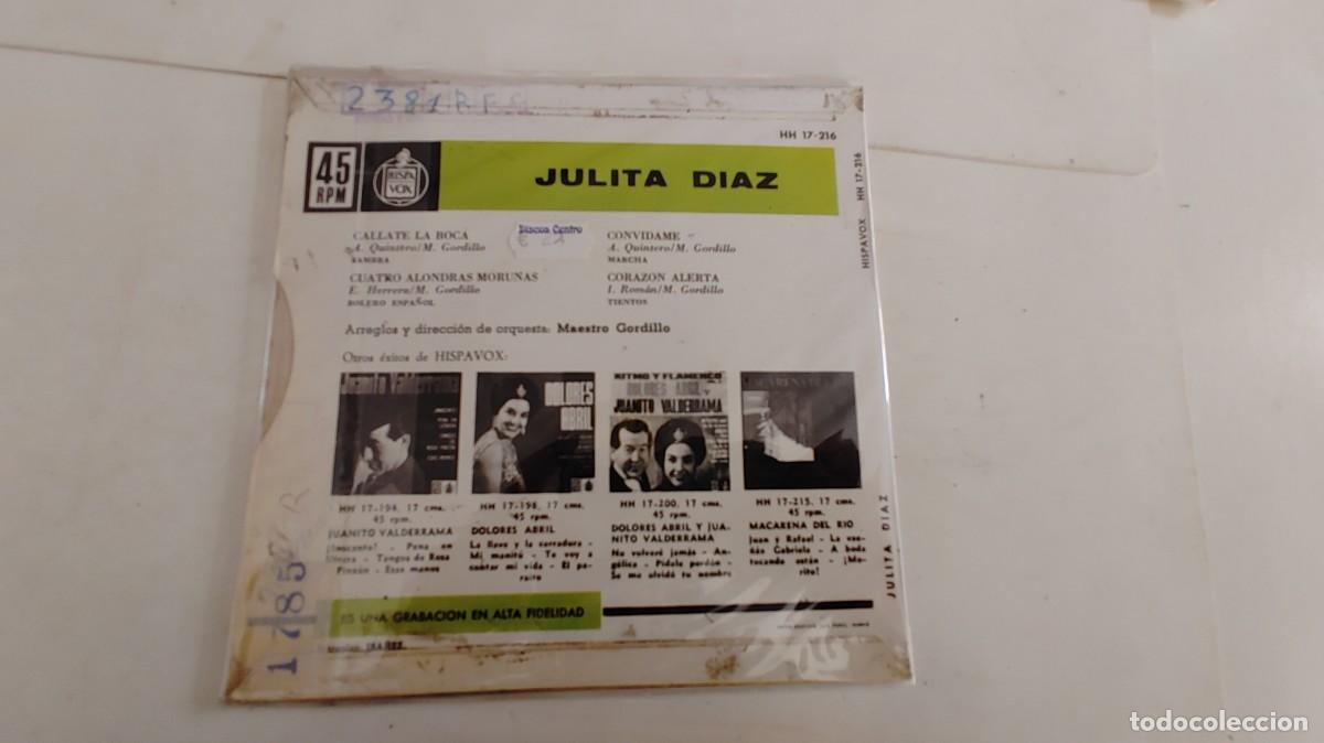 Discos de vinilo: JULITA DIAZ-EP CALLATE LA BOCA +3 - Foto 2