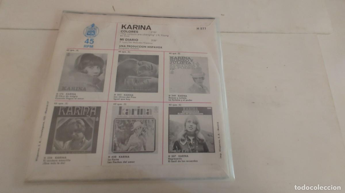 Discos de vinilo: KARINA-SINGLE COLORES-BUEN ESTADO - Foto 2