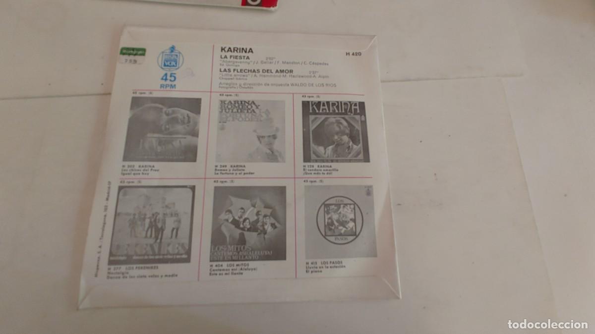 Discos de vinilo: KARINA-SINGLE LA FIESTA-NUEVO - Foto 2