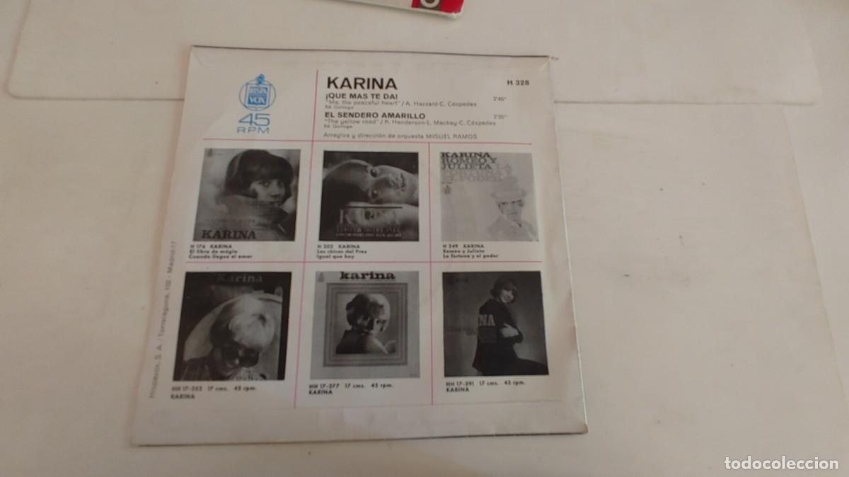 Discos de vinilo: KARINA-SINGLE QUE MAS TE DA - Foto 2