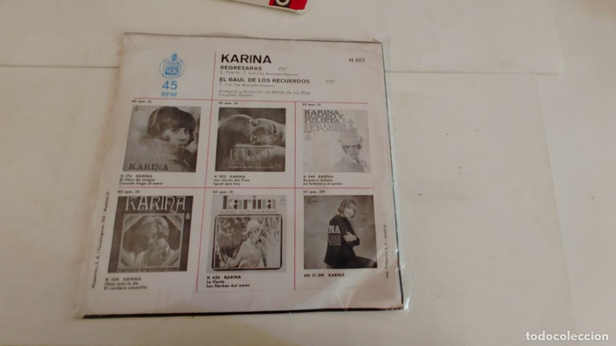 Discos de vinilo: KARINA-SINGLE REGRESARAS - Foto 2