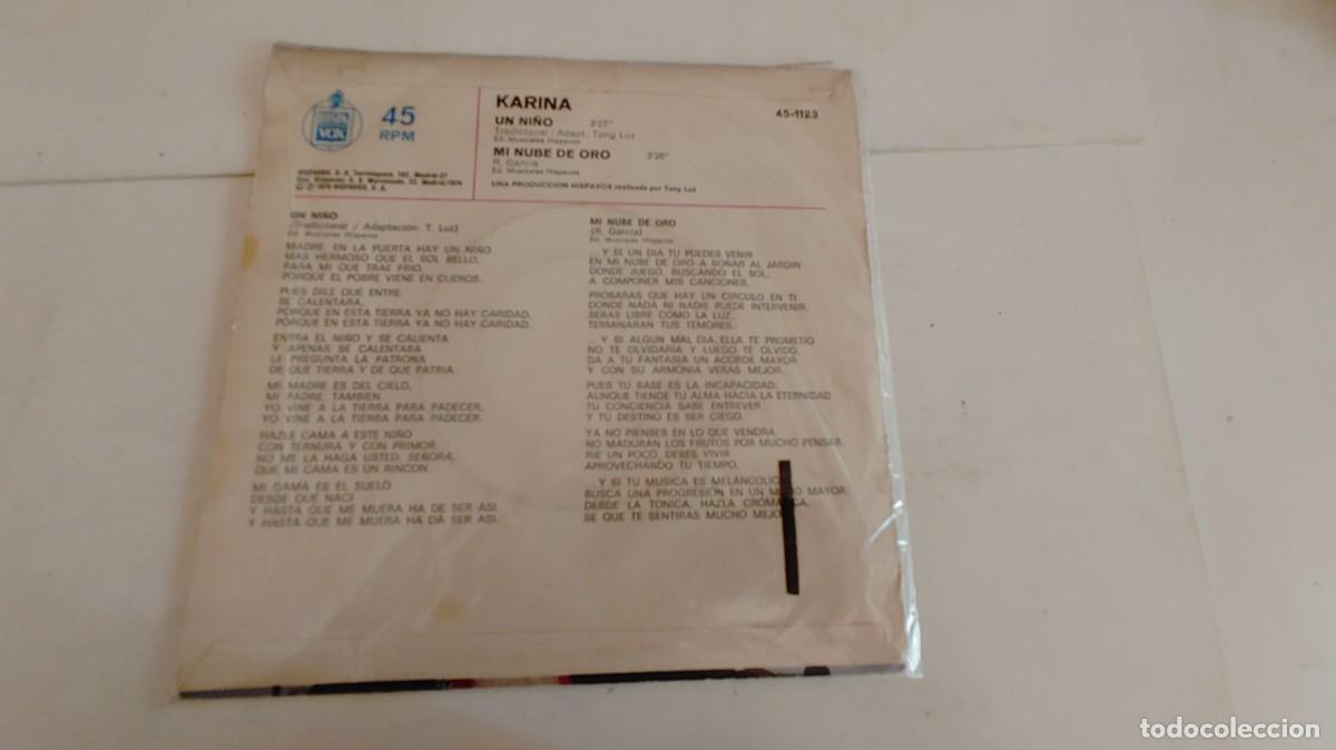 Discos de vinilo: KARINA-SINGLE UN NI&Ntilde;O - Foto 2