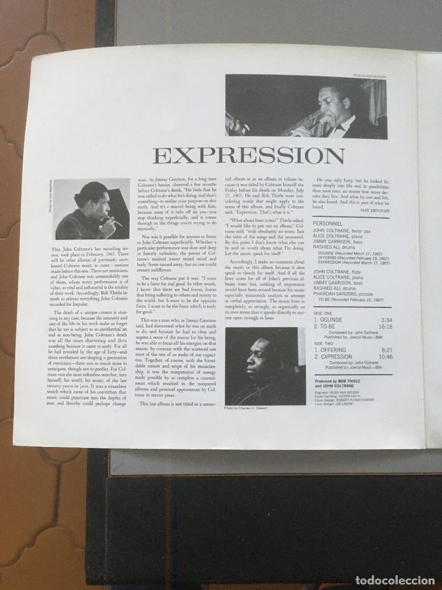 Discos de vinilo: EXPRESSION JOHN COLTRANE - Foto 3