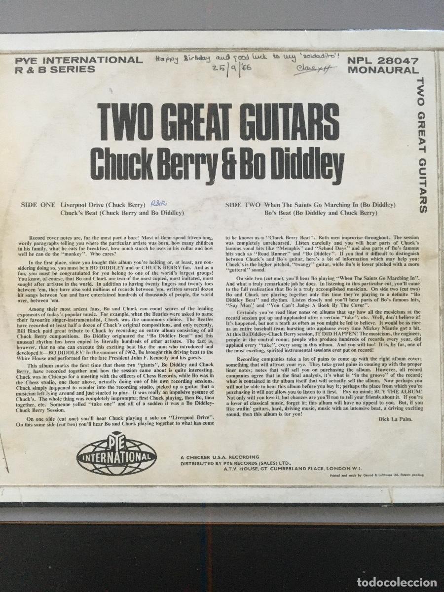 Discos de vinilo: BO DIDDLEY /. CHUCK BERRY - TWO. GREAT. GUITARS - Foto 3