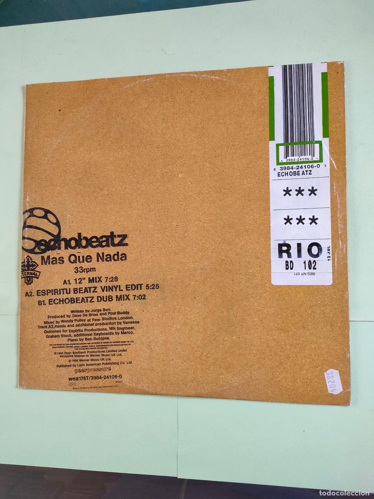 Discos de vinilo: ECHOBEATZ. M&Aacute;S QUE NADA. LP - Foto 2