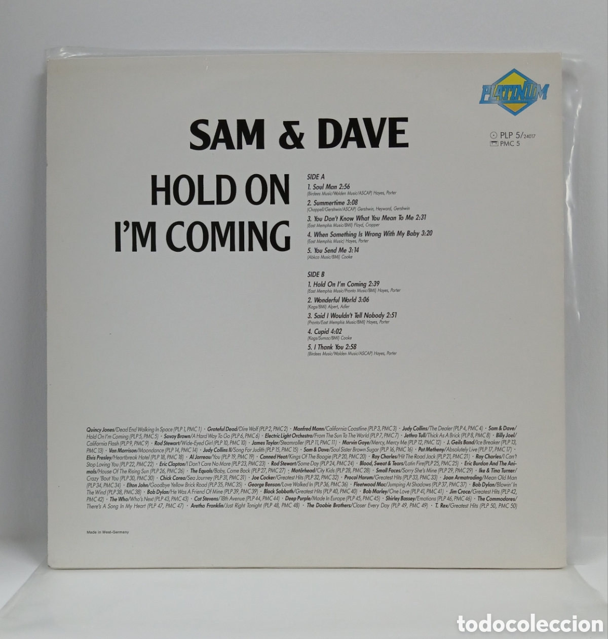 Discos de vinilo: SAM & DAVE &rdquo;HOLD ON COMING &rdquo; LP. COMP. GERMANY. 1985 (VG +) - Foto 2