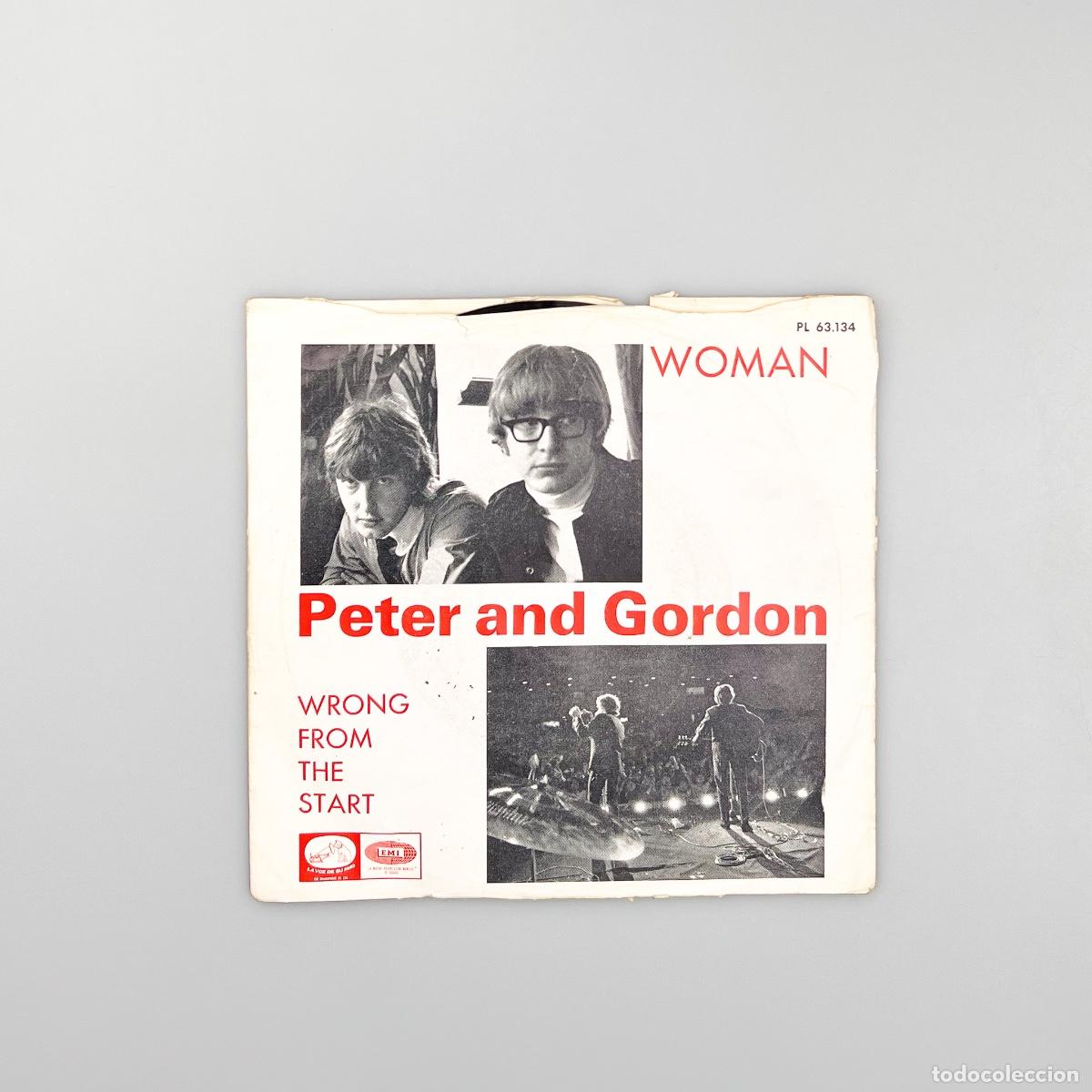 Discos de vinilo: SINGLE. Peter And Gordon. Woman (VG/G) - Foto 1
