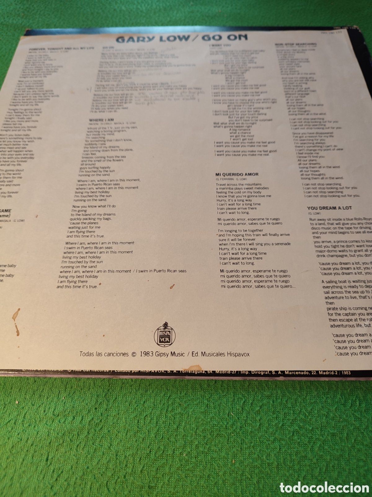 Discos de vinilo: Gary Low - Go on Vinilo Lp 1983 - Foto 2