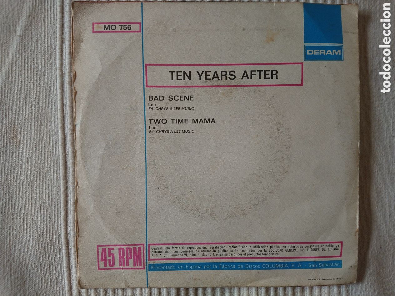 Discos de vinilo: Ten Years After - Bad Scene/Two Time Mama - Foto 2
