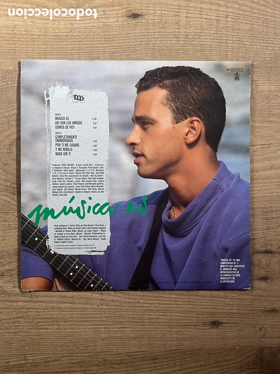 Discos de vinilo: EROS RAMAZZOTTI, &ldquo;MUSICA ES &ldquo; - Foto 2