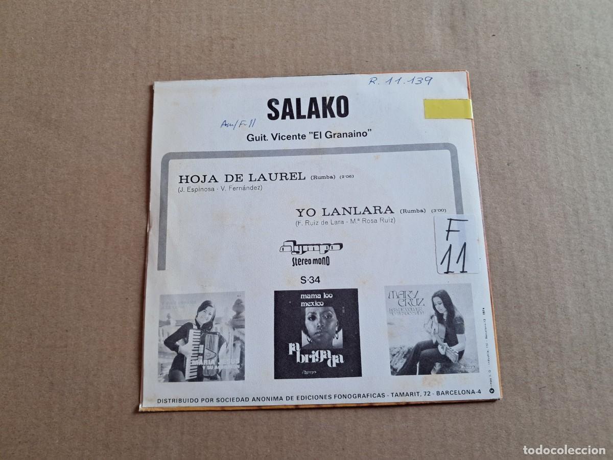 Discos de vinilo: SALAKO - HOJA DE LAUREL SINGLE 1974 - Foto 3