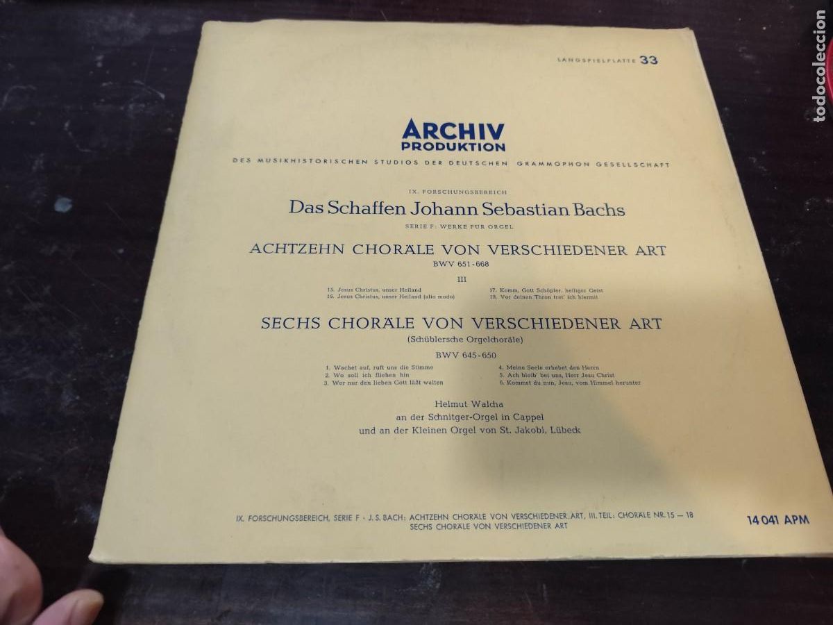 Vinyl-Schallplatten: DAS SCHAFFEN JOHANN SEBASTIAN BACHS / / / DESP 8 / ARCHIV PRODUKTION