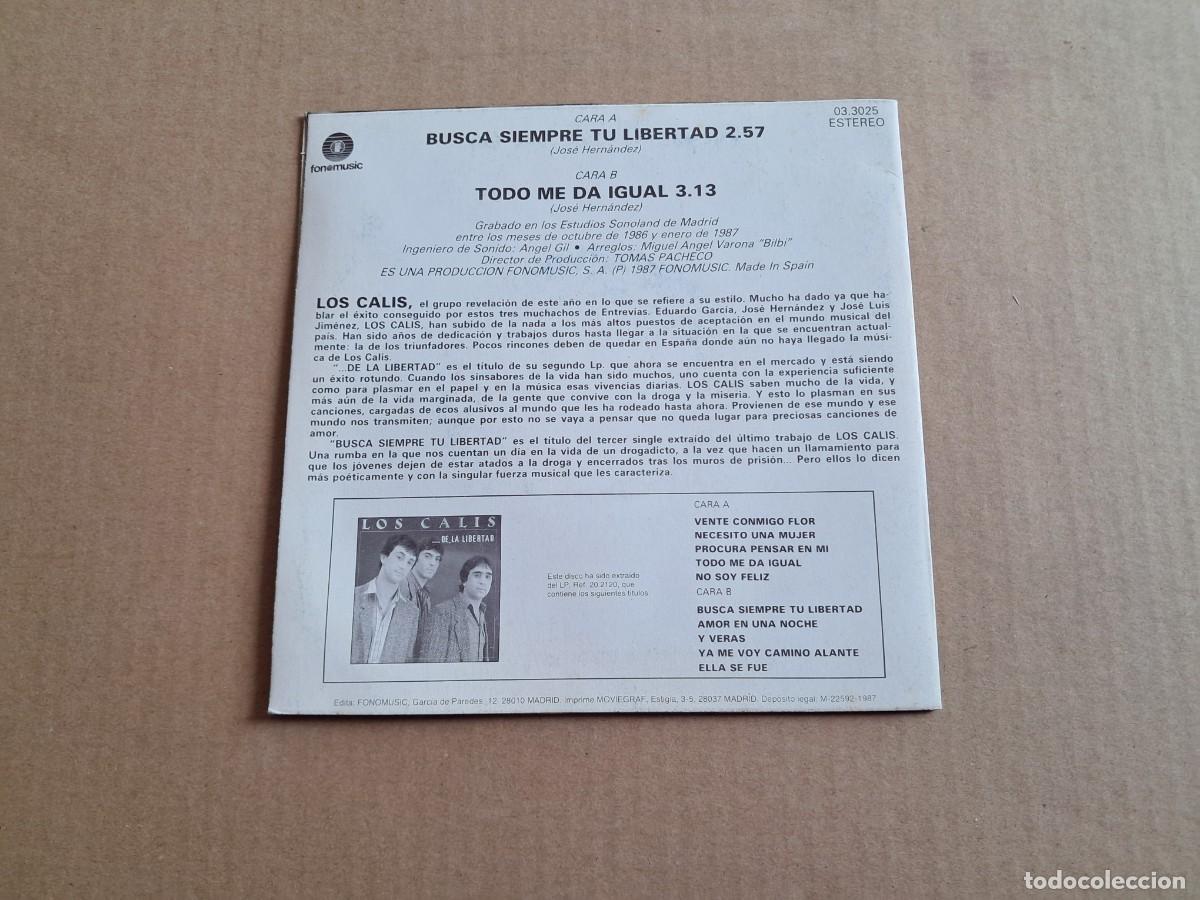 Discos de vinilo: LOS CALIS - BUSCA SIEMPRE SINGLE 1987 - Foto 3