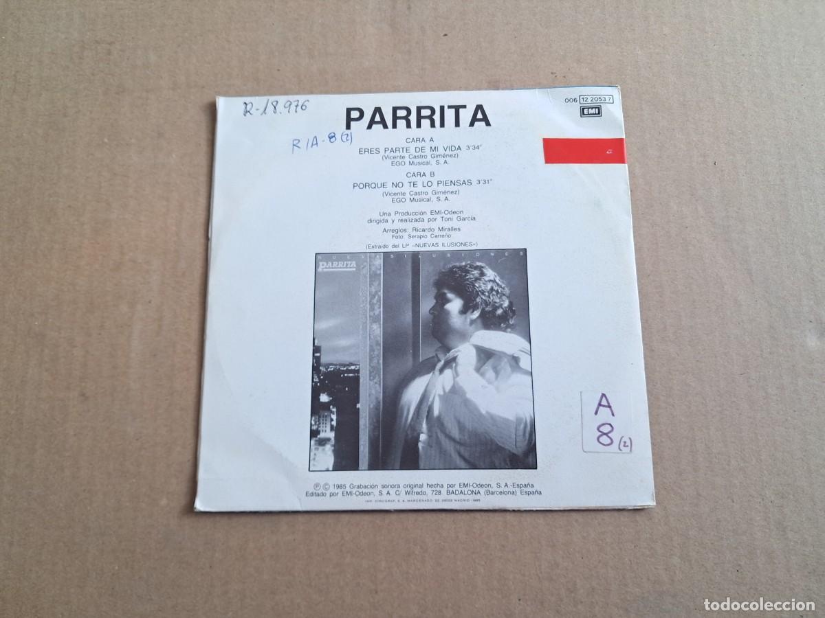 Discos de vinilo: PARRITA - ERES PARTE DE MI VIDA SINGLE PROMOCIONAL 1985 - Foto 3