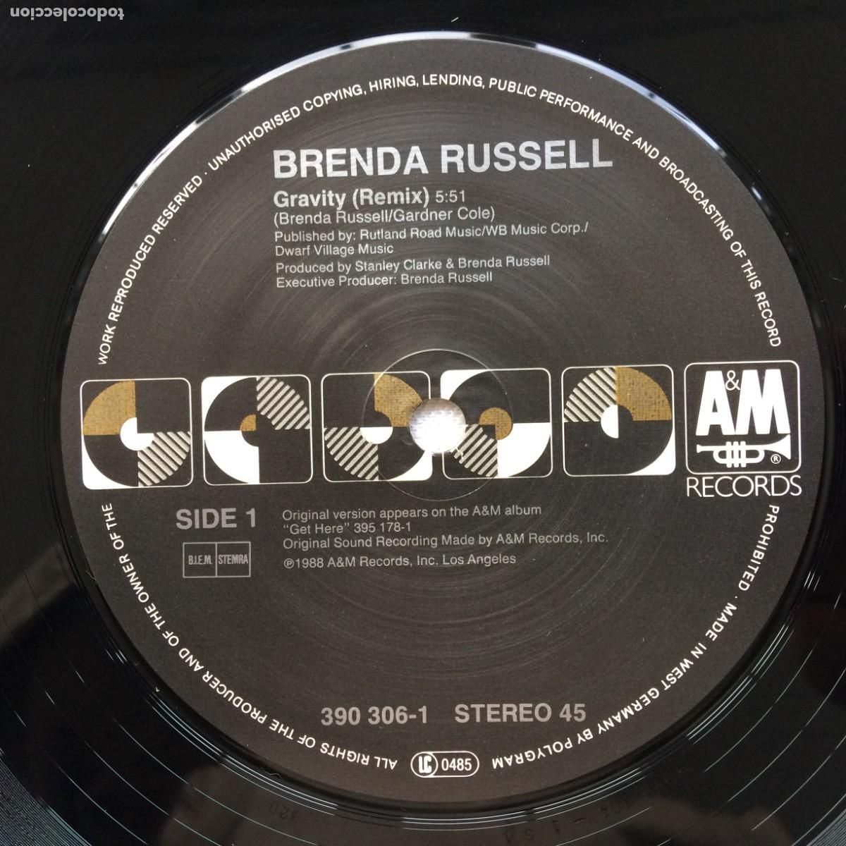 Discos de vinilo: Brenda Russell &lrm;&ndash; Gravity Holanda 1988 A&M Records Maxi - Foto 3