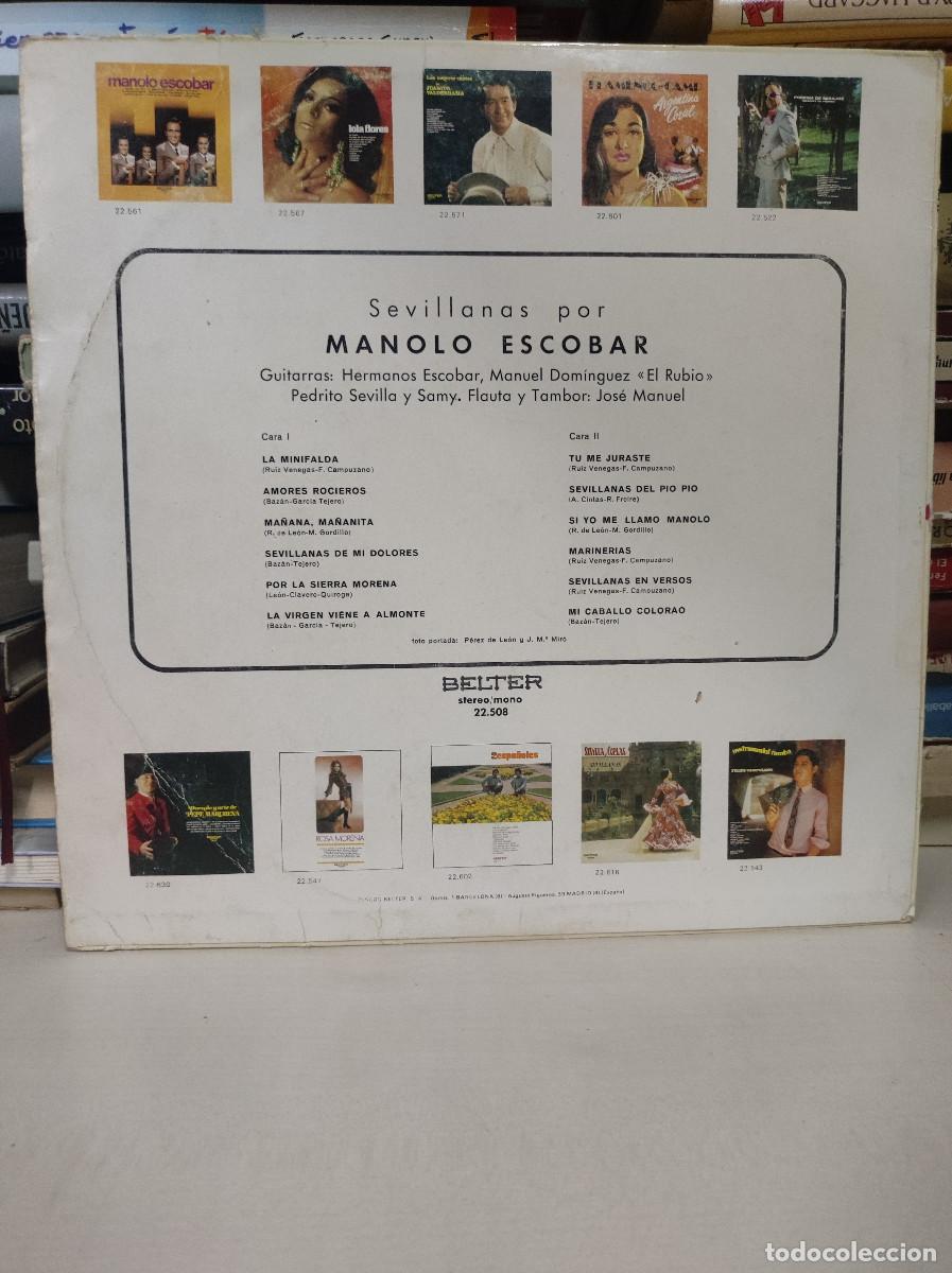 Discos de vinilo: Manolo Escobar &ndash; Sevillanas - Foto 2