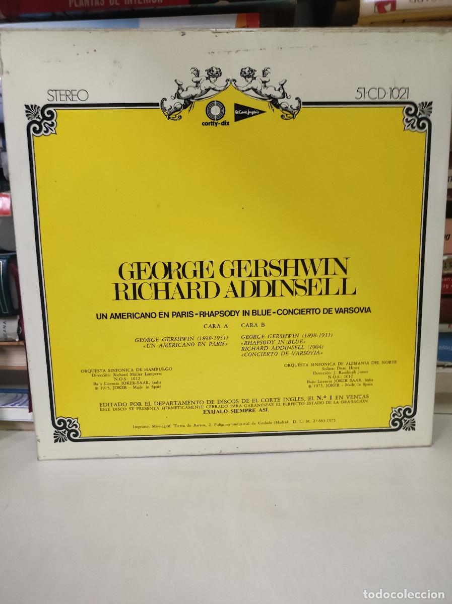 Discos de vinilo: GEORGE GERSHWIN RICHARD ADDINSELL - Foto 2