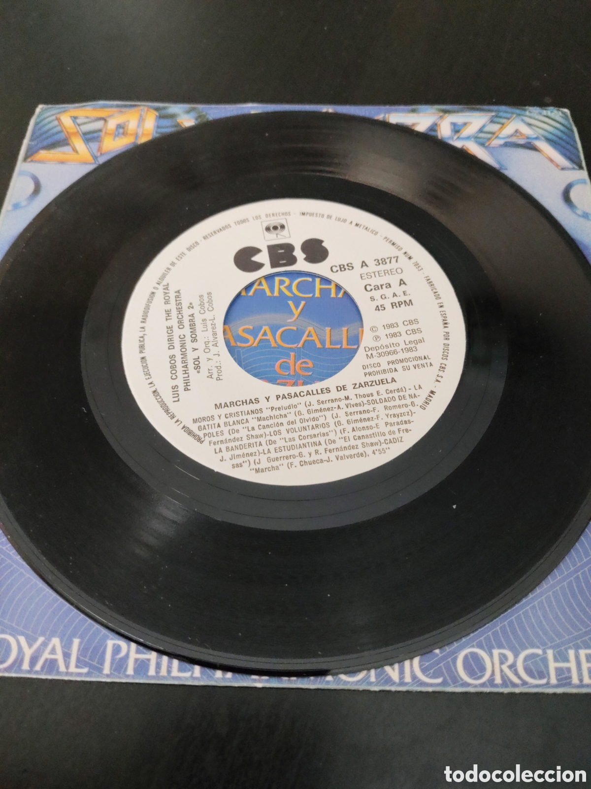 Discos de vinilo: Luis Cobos&nbsp;&ndash;&nbsp;Marchas y Pasacalles de Zarzuelas Single 7&rdquo; - Foto 3