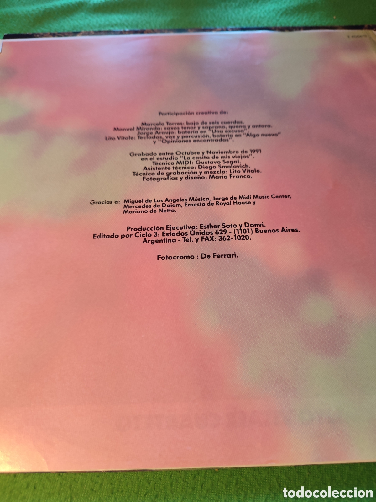 Discos de vinilo: Lito Vitale Cuarteto - La excusa vinilo lp - Foto 2