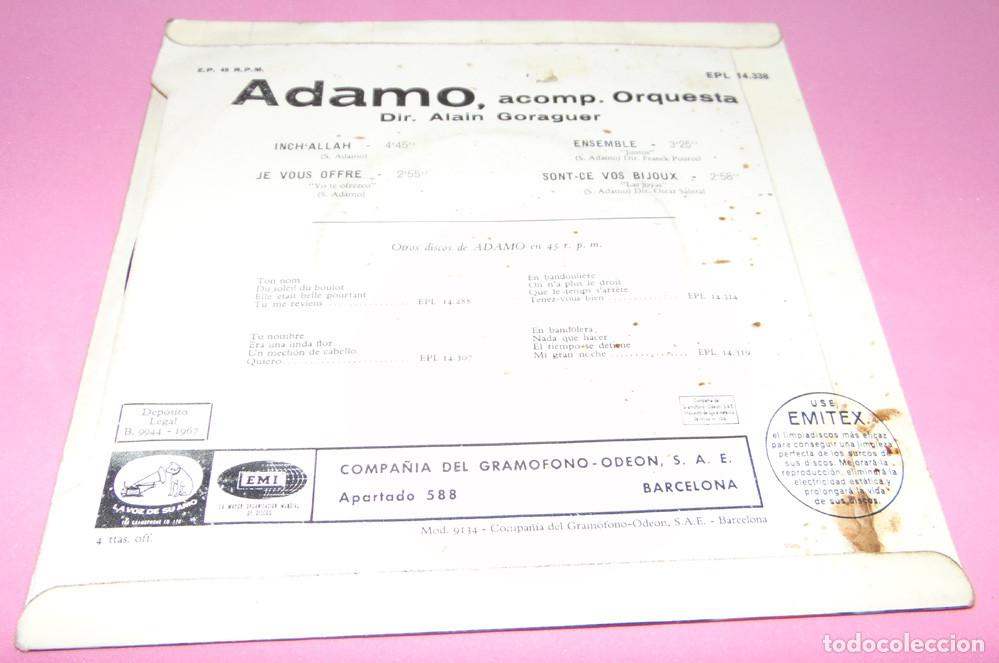 Discos de vinilo: Adamo &ndash; Inch Allah + 3 - EP 1967 - Foto 2