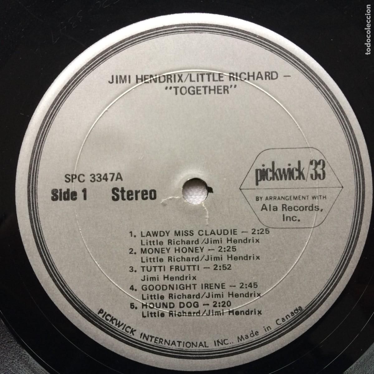 Discos de vinilo: Jimi Hendrix / Little Richard &ndash; Together Canada Pickwick - Foto 3