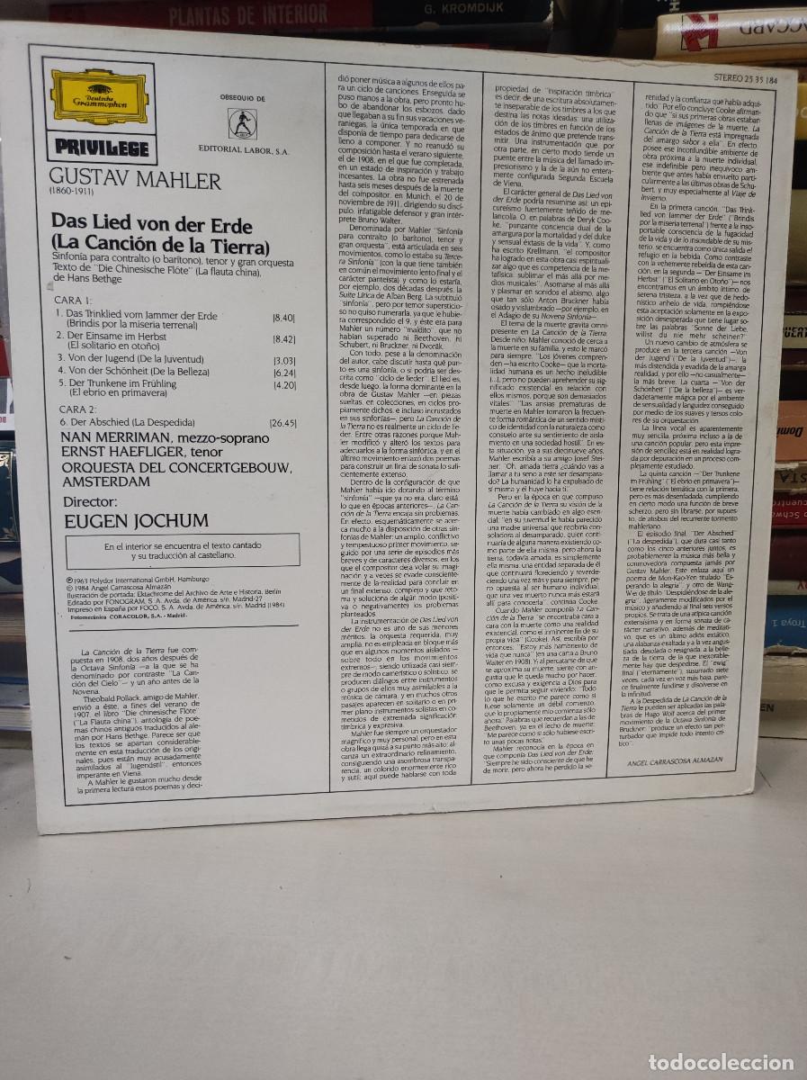 Discos de vinilo: Gustav Mahler &ndash; Das Lied Von Der Erde - Foto 2