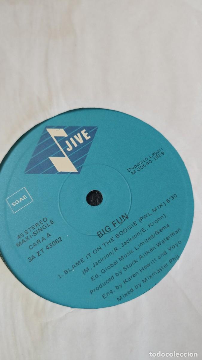 Discos de vinilo: Big Fun &ndash; Blame It On The Boogie. Vinilo Maxi single 12&rdquo; - Foto 3