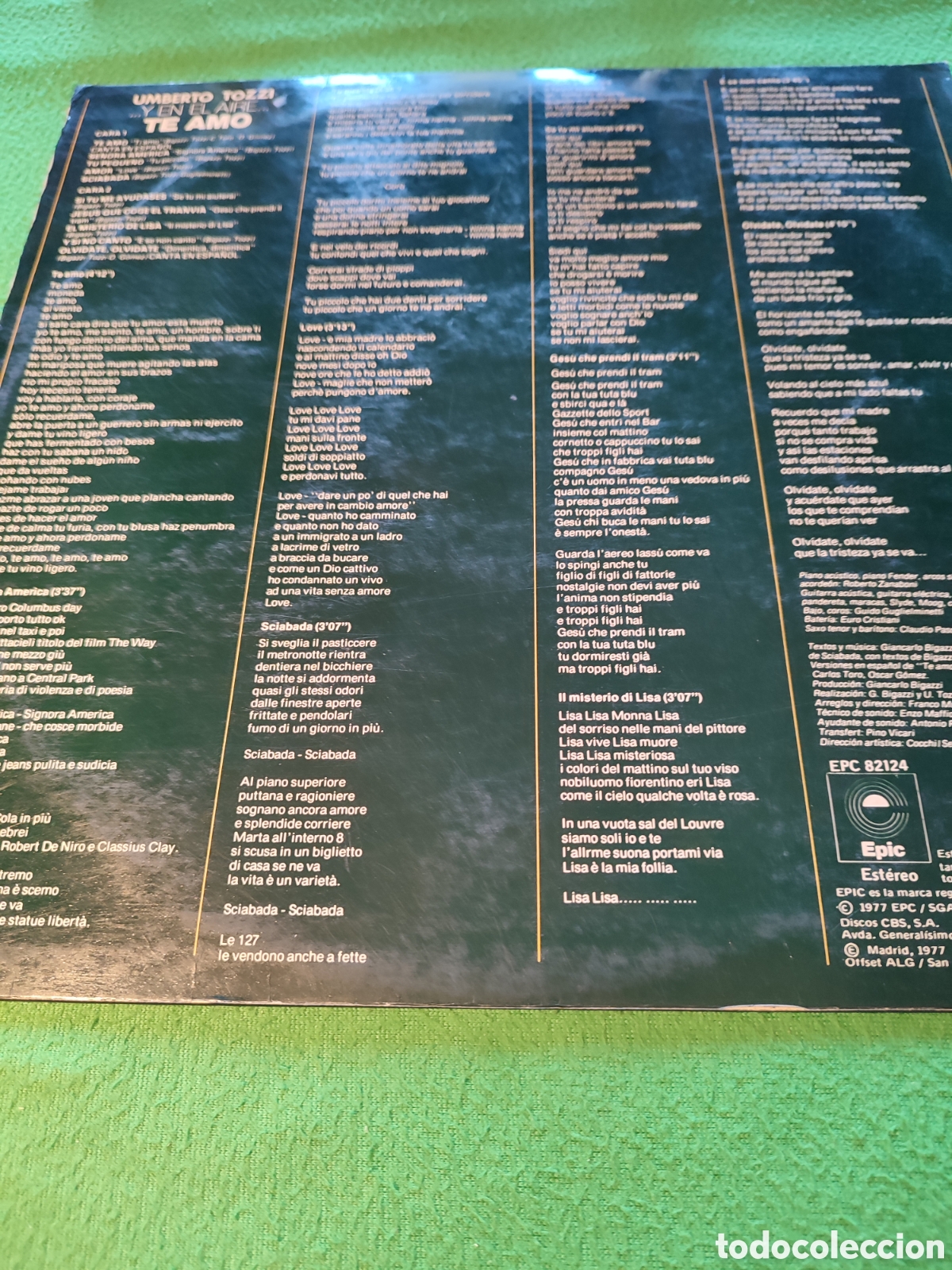 Discos de vinilo: Umberto Tozzi - Y en el a&iacute;re te amo - Foto 2