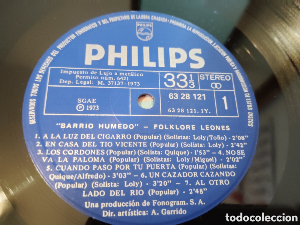 Discos de vinilo: BARRIO HUMEDO - FOLKLORE LEONES , 1973 - Foto 3