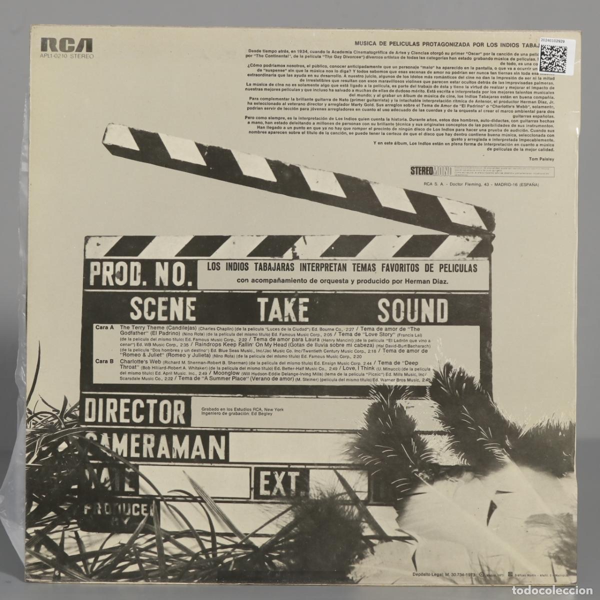 Discos de vinilo: LP. Los Indios Tabajaras &ndash; Interpretando Temas Favoritos de Pel&iacute;culas - Foto 2