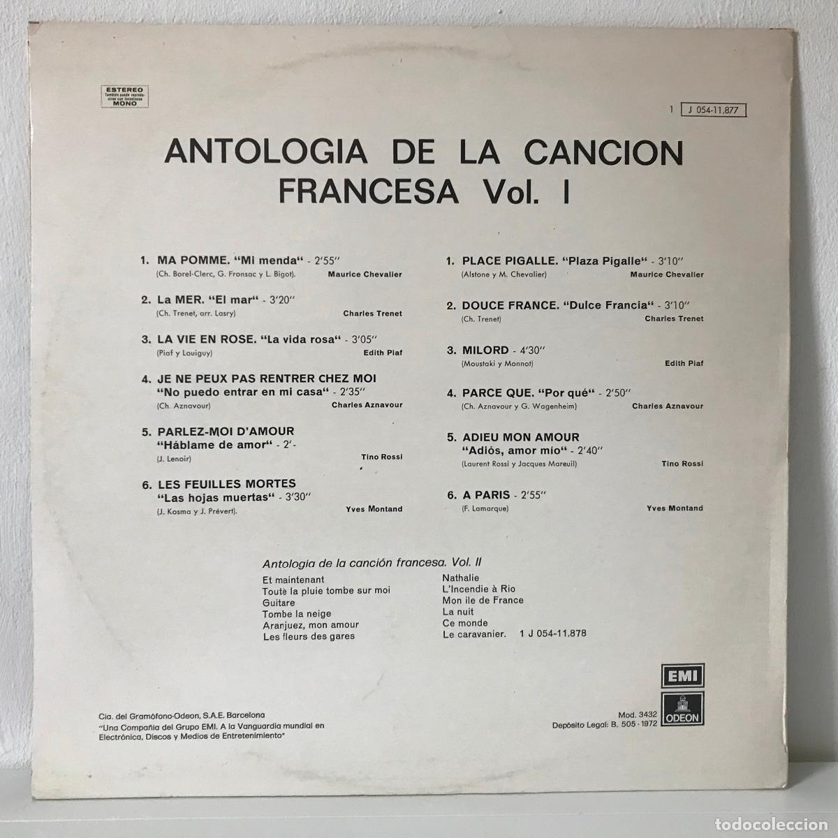 Discos de vinilo: Antolog&iacute;a de la canci&oacute;n francesa. Vol. 1 - Foto 2