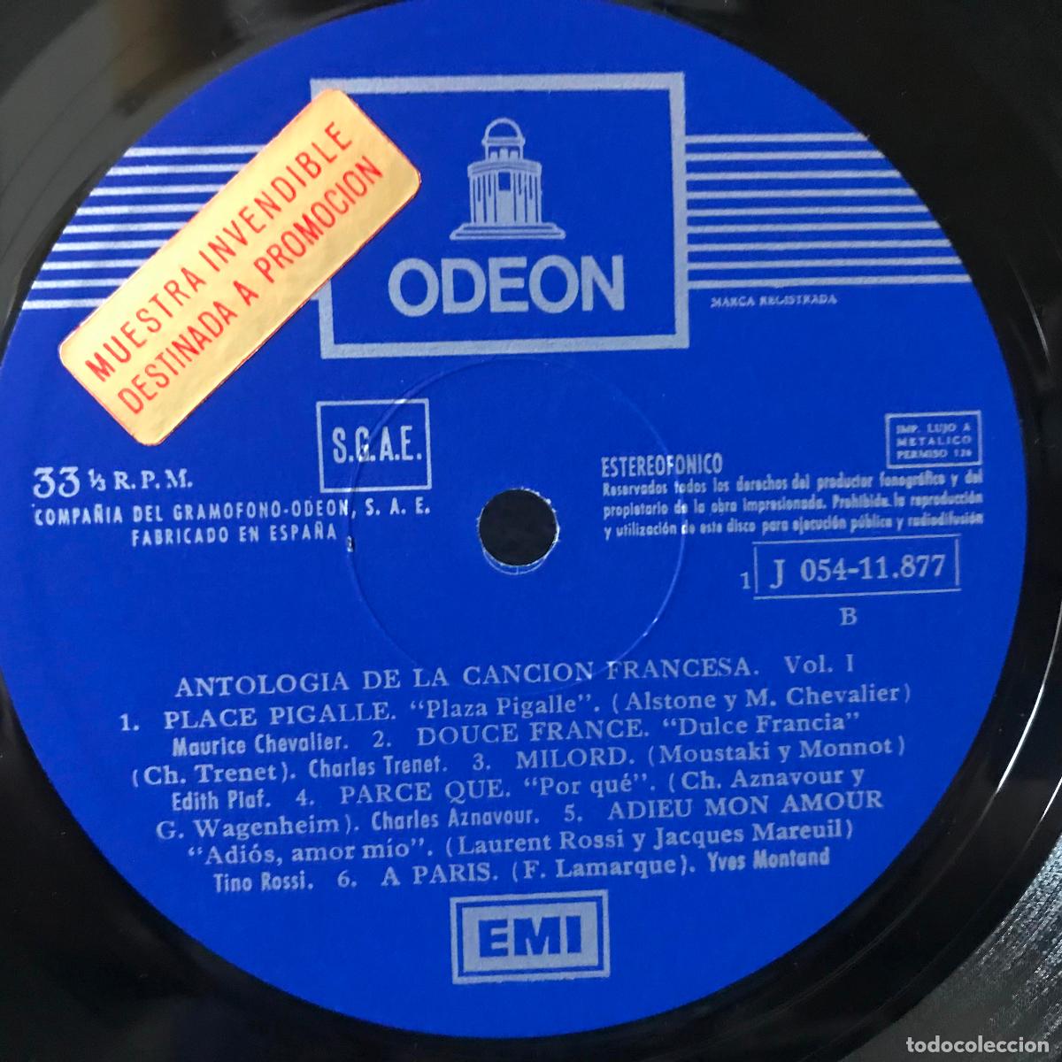 Discos de vinilo: Antolog&iacute;a de la canci&oacute;n francesa. Vol. 1 - Foto 3