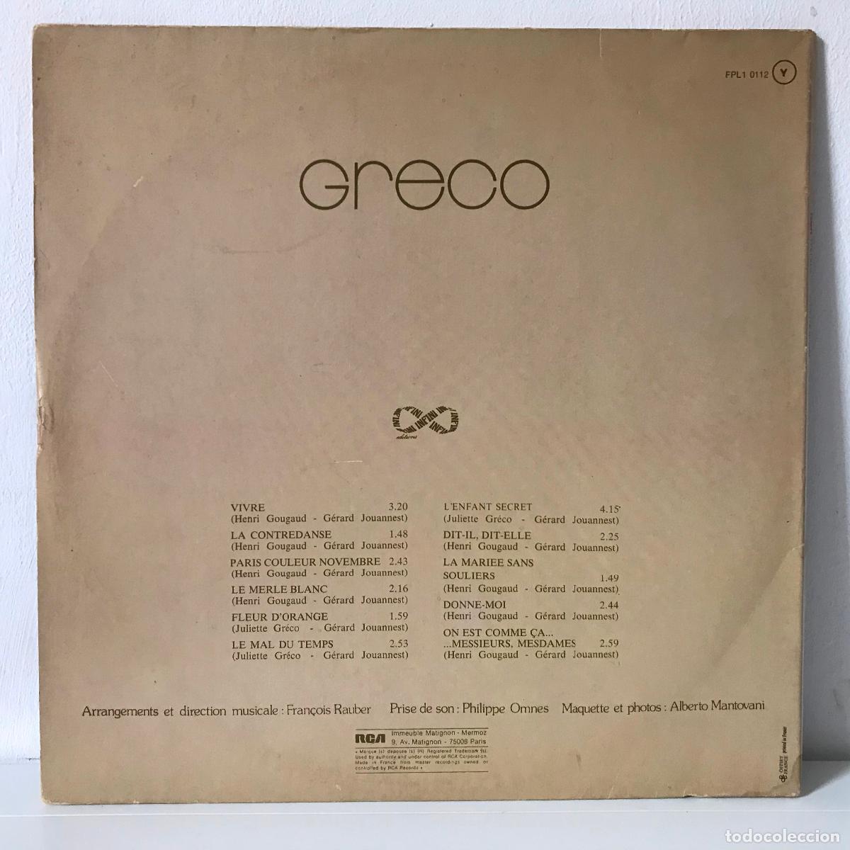 Discos de vinilo: Juliette Greco. Francia. 1975 - Foto 2