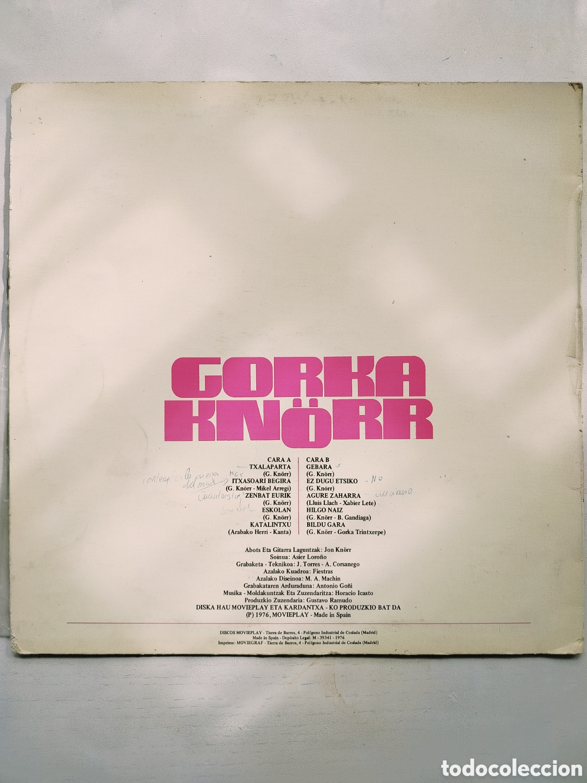 Discos de vinilo: LP Gorka Kn&ouml;rr 1976. - Foto 2