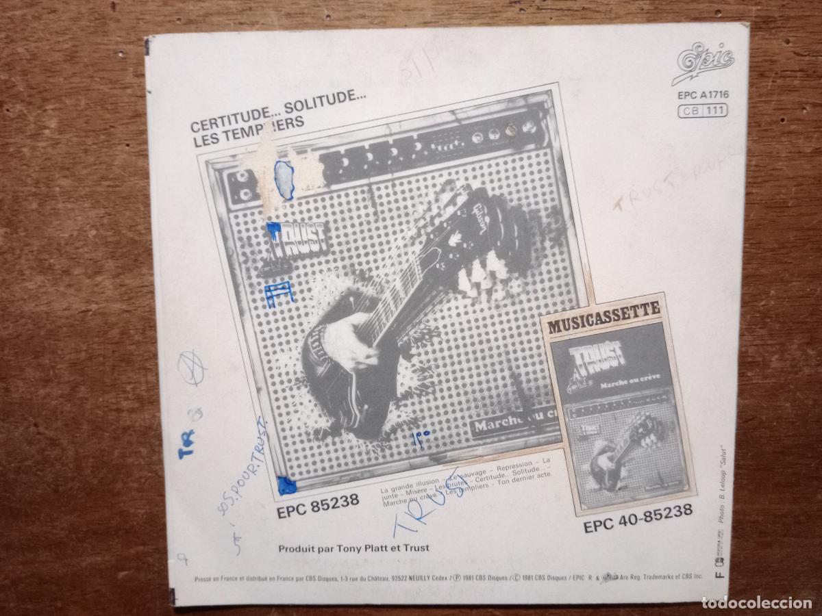 Discos de vinilo: Trust - certitude...solitude... + les templiers - Foto 2