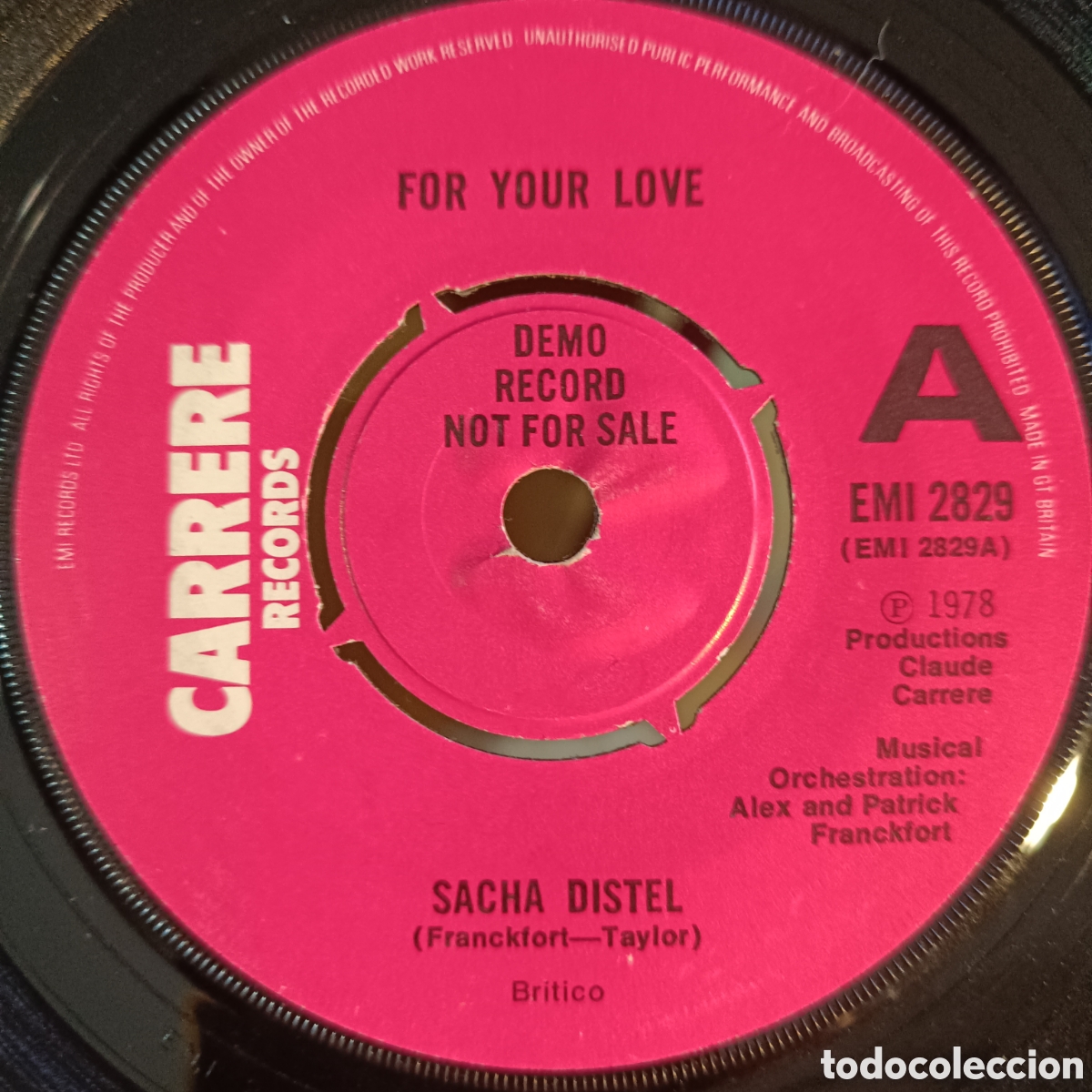 Discos de vinilo: Sacha Distel &ndash; For Your Love (Promo) - Foto 1