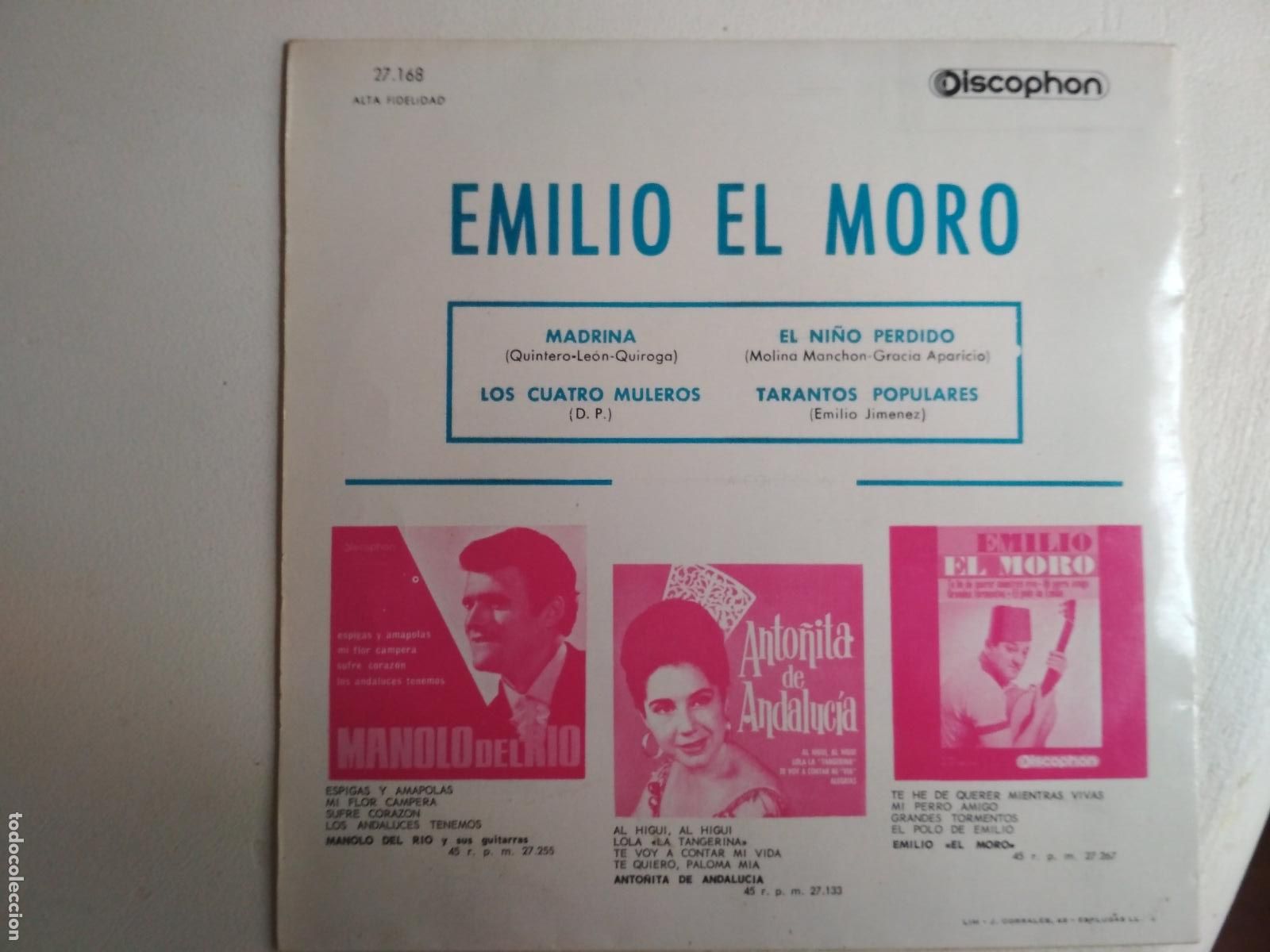 Discos de vinilo: Emilio El Moro &lrm;&ndash; Madrina 1963 - Foto 3