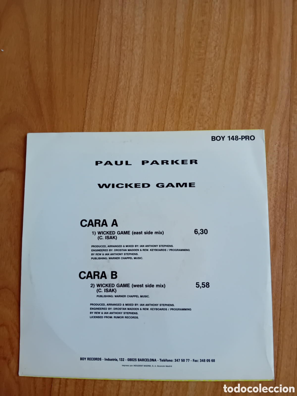Discos de vinilo: PAUL PARKER. WICKED GAME - Foto 2