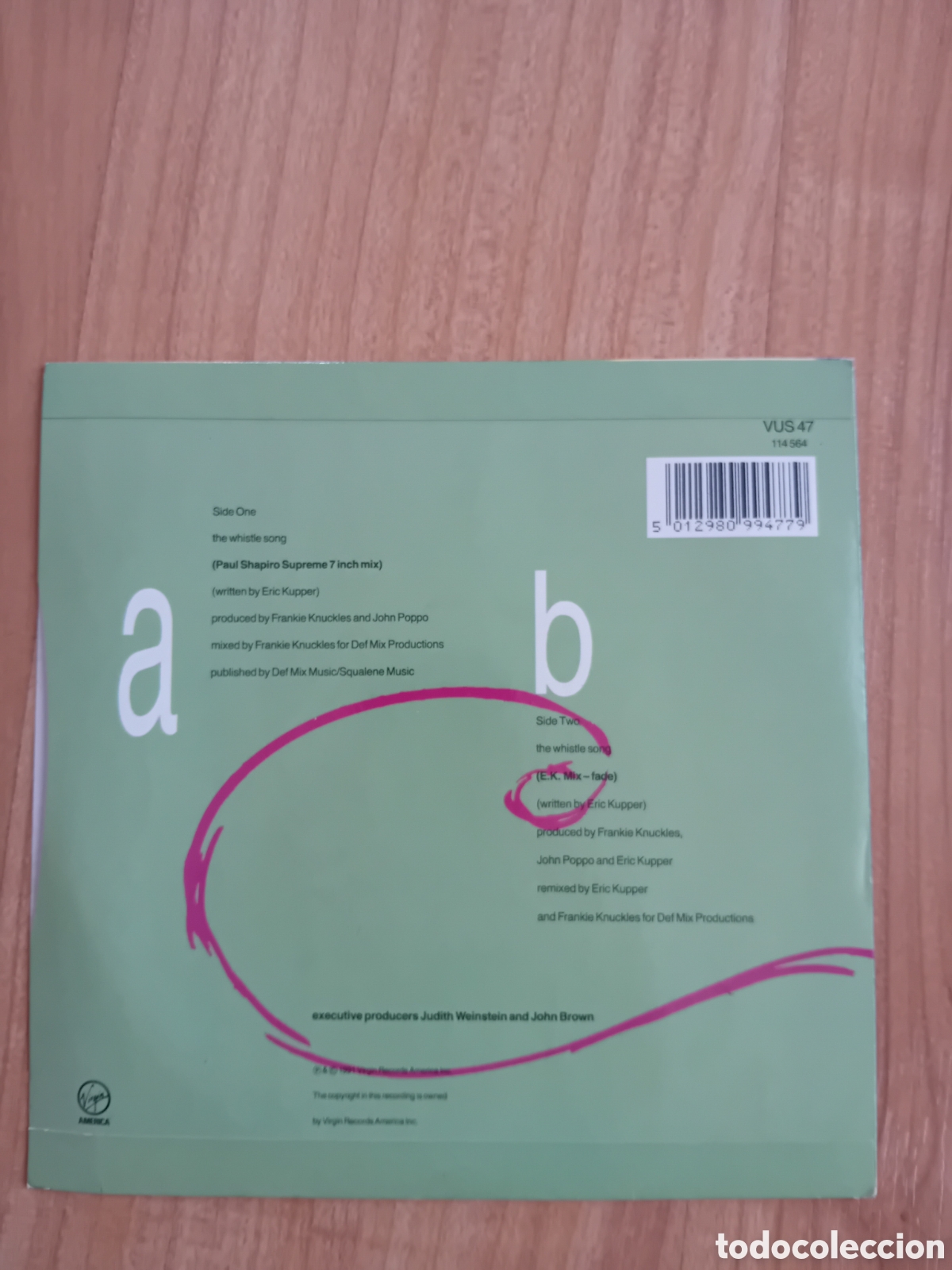 Discos de vinilo: FRANKIE KNUCKLES. WHISTLE SONG - Foto 2