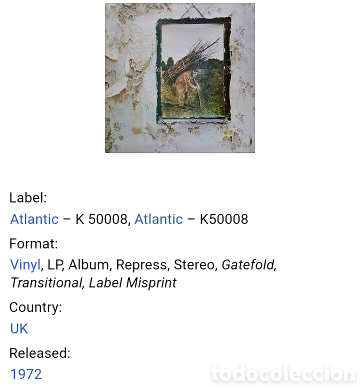 Discos de vinilo: Led Zeppelin&nbsp;&ndash;&nbsp;Untitled ,72,uk - Foto 2