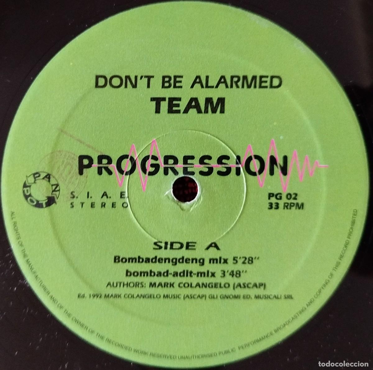 Discos de vinilo: TEAM ** Dont Be Alarmed ** MAXI SINGLE VINILO ITALIA 1992 - Foto 3