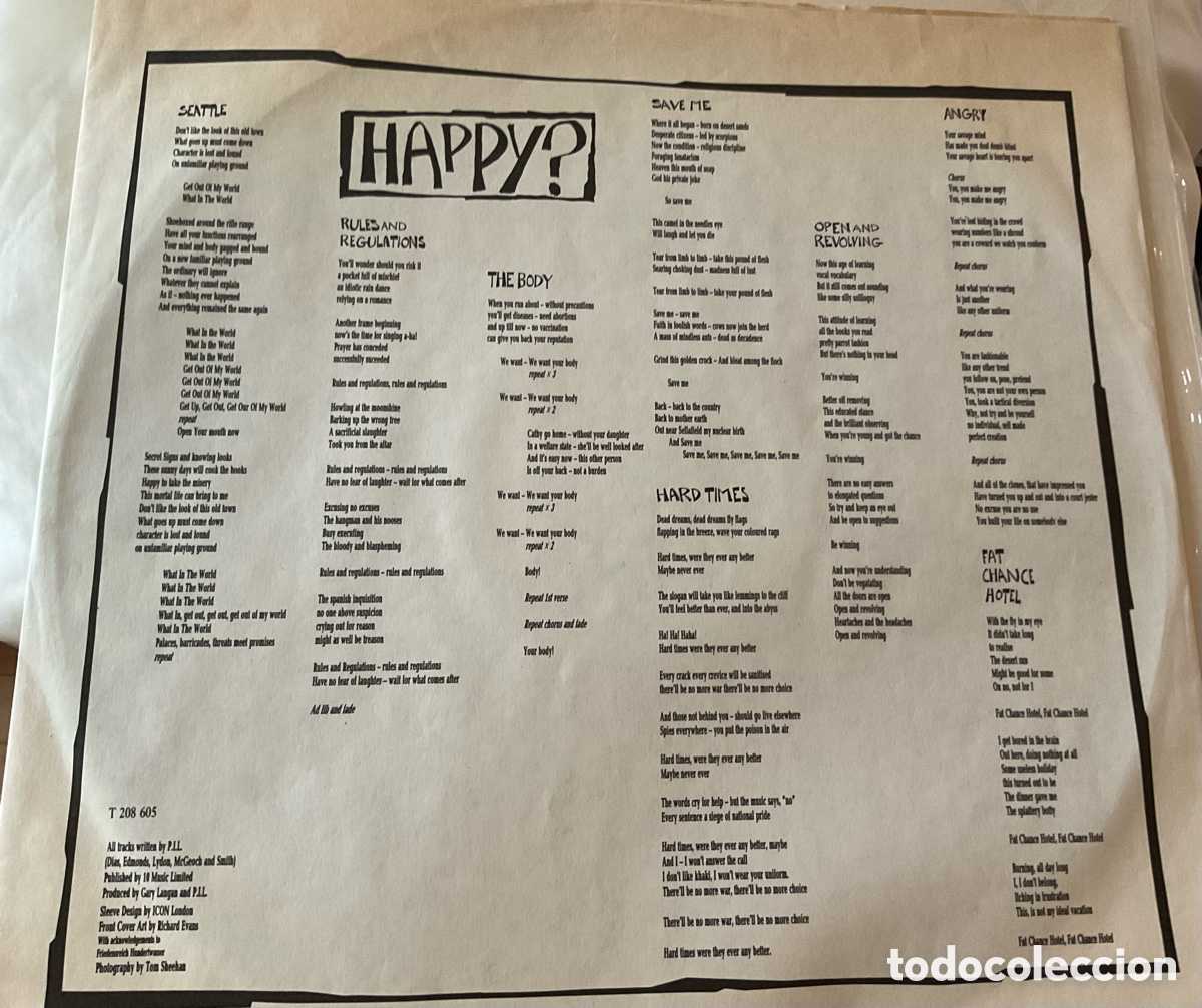 Discos de vinilo: PUBLIC IMAGE LIMITED Happy? - Foto 1