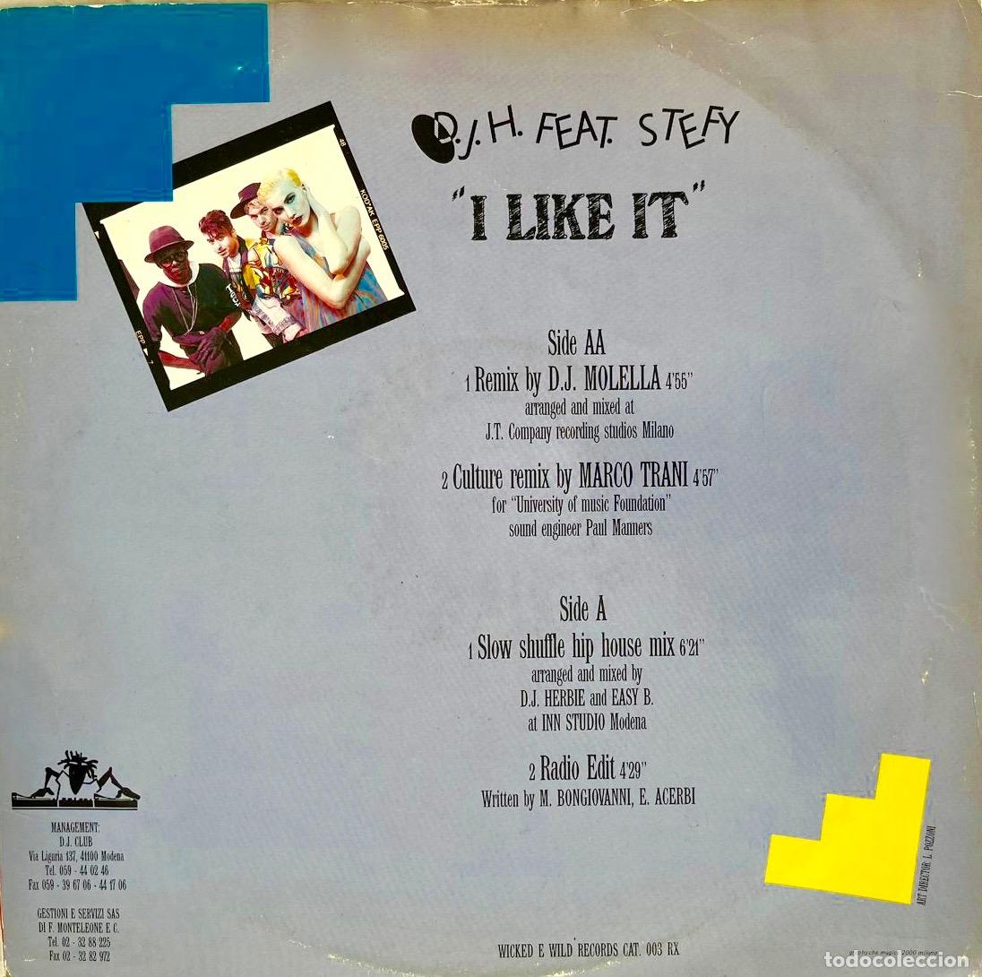 Discos de vinilo: D.J. H. FEATURING STEFY. I LIKE IT. MAXISINGLE ITALIA 2 TEMAS - Foto 2