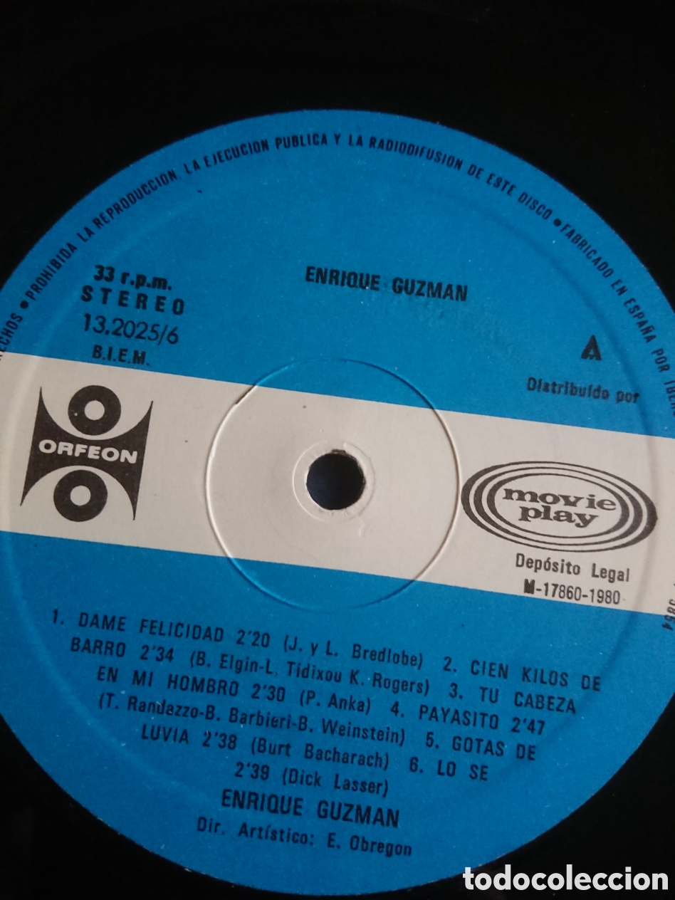 Discos de vinilo: Enrique Guzm&aacute;n - LP - Edici&oacute;n espa&ntilde;ola - Foto 6