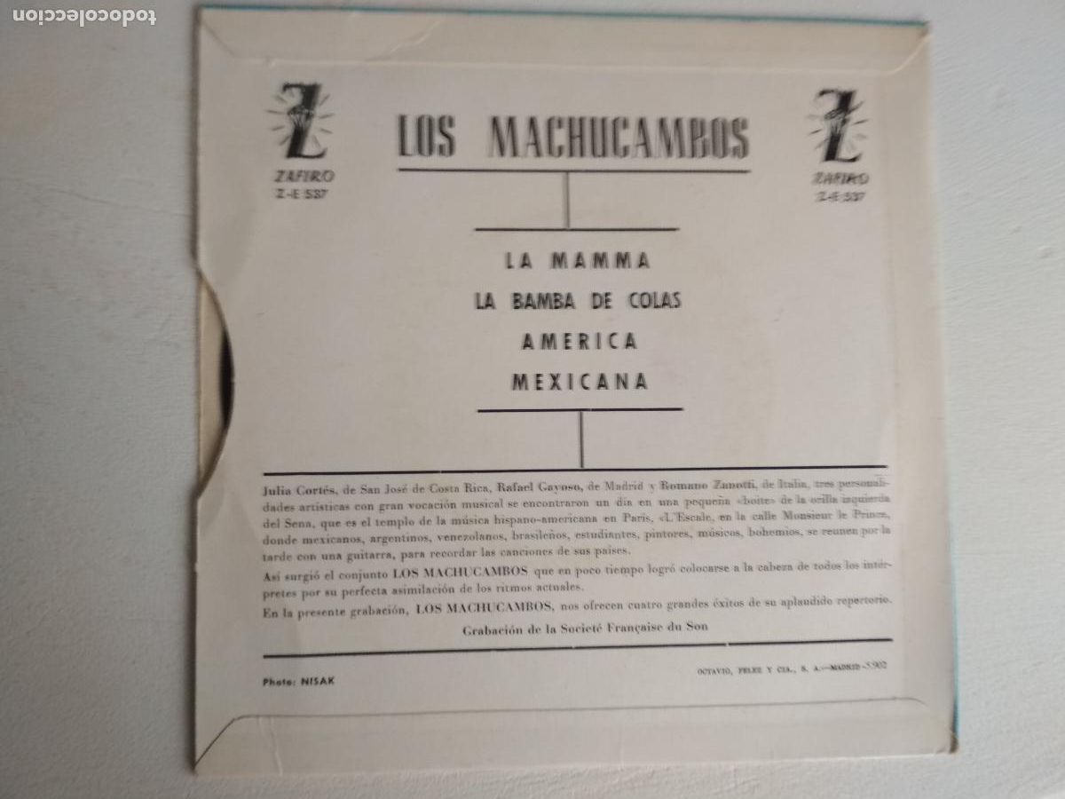 Discos de vinilo: Los Machucambos &lrm;&ndash; La Mamma 1964 - Foto 4