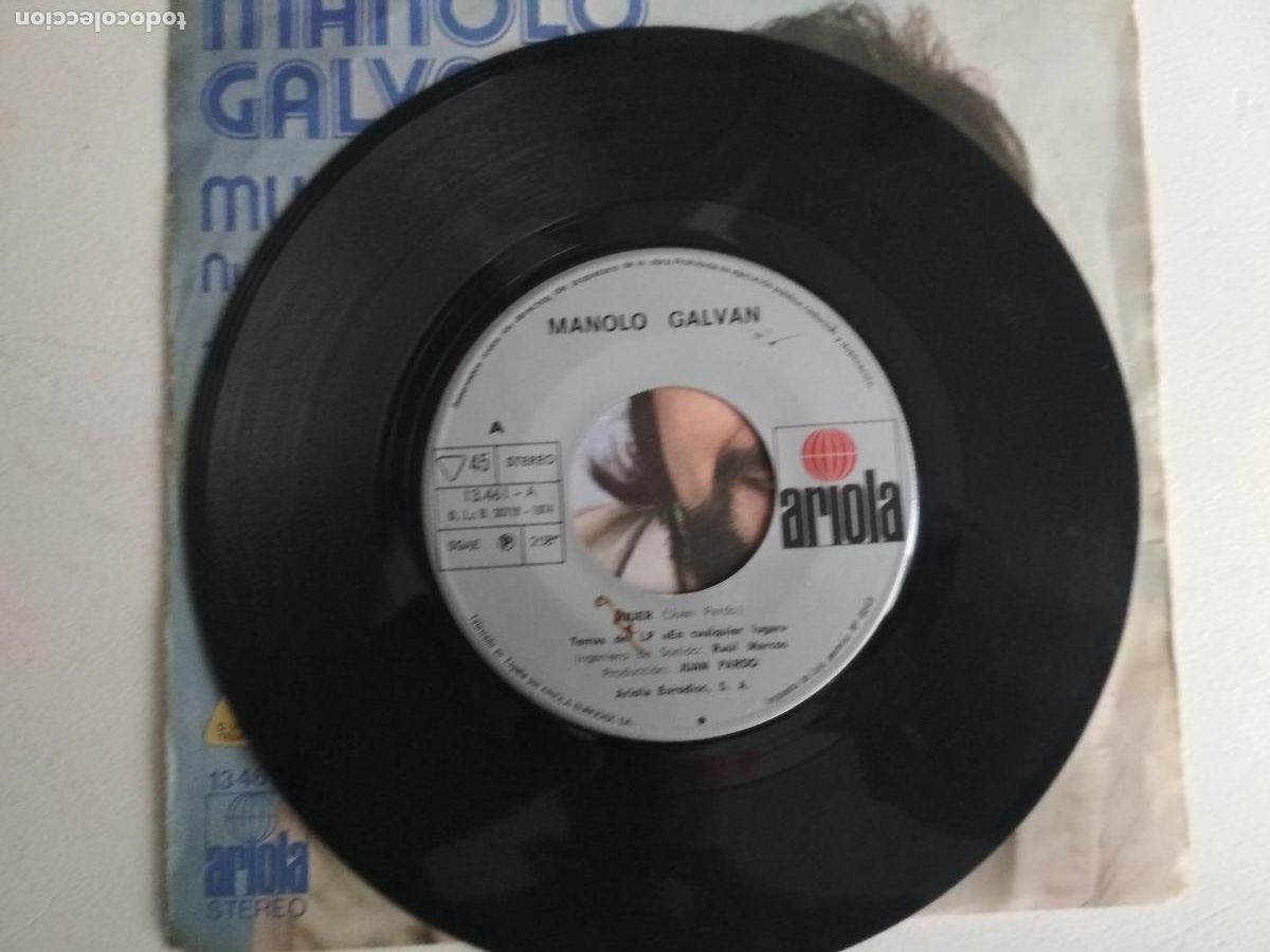 Discos de vinilo: Manolo Galv&aacute;n &lrm;&ndash; Mujer / Nuestra Casa 1974 - Foto 3