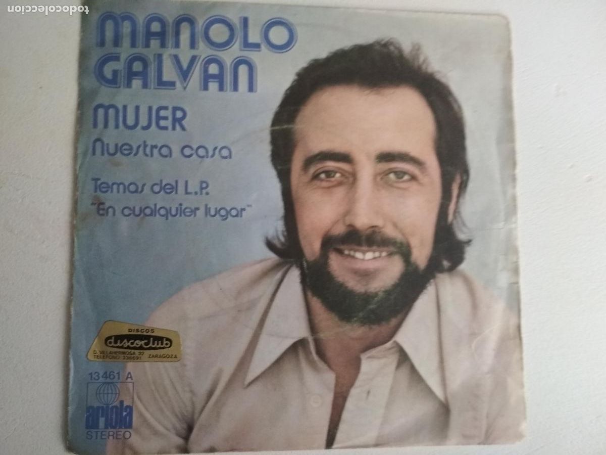 Discos de vinilo: Manolo Galv&aacute;n &lrm;&ndash; Mujer / Nuestra Casa 1974 - Foto 4